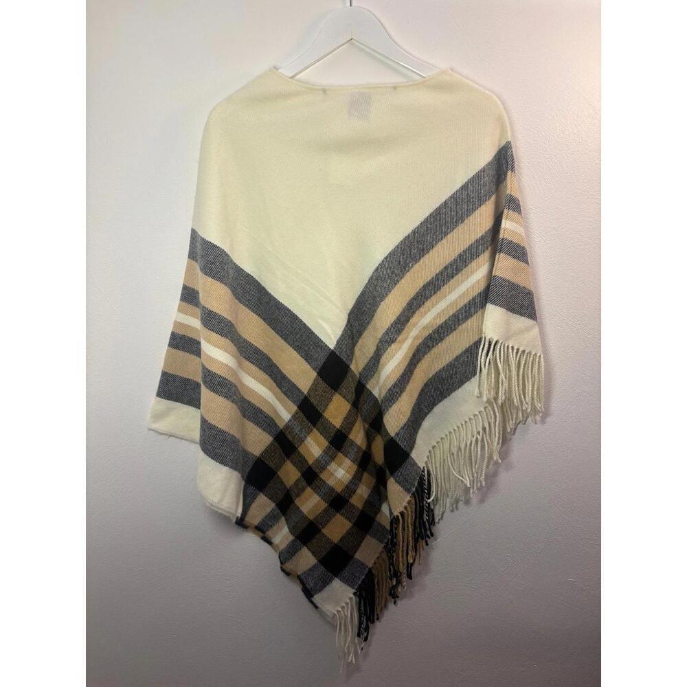 V. Fraas Plaid Brushed Poncho Sweater - Picture 2 of 5